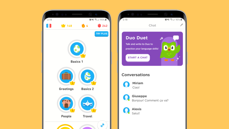 Duolingo app preview