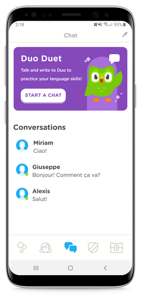 A high-fidelity mockup of the chat homepage.