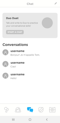 A wireframe of the chat homepage.