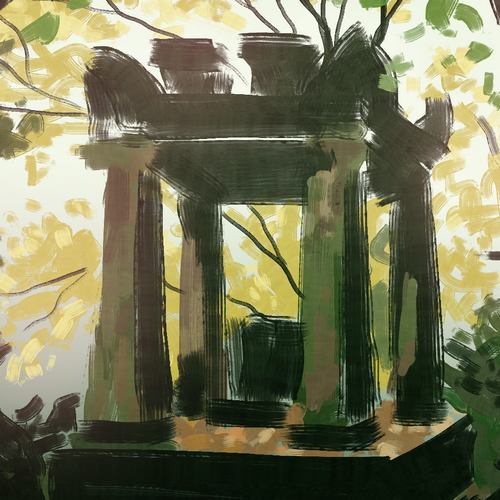 Study of a structure in a forest.