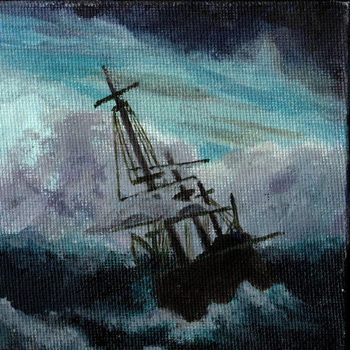 Painting of an old sailor.